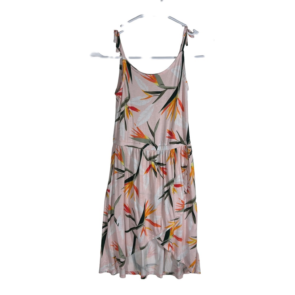 Crazy 8 Girls Pink Bird of Paradise Floral Tie Strap‎ Tulip Hem Dress XS 4